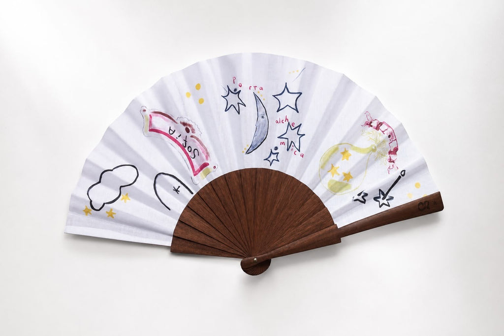 3 Días y 3 Noches handmade wood and fabric handfan