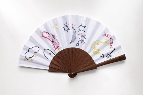 3 Días y 3 Noches handmade wood and fabric handfan