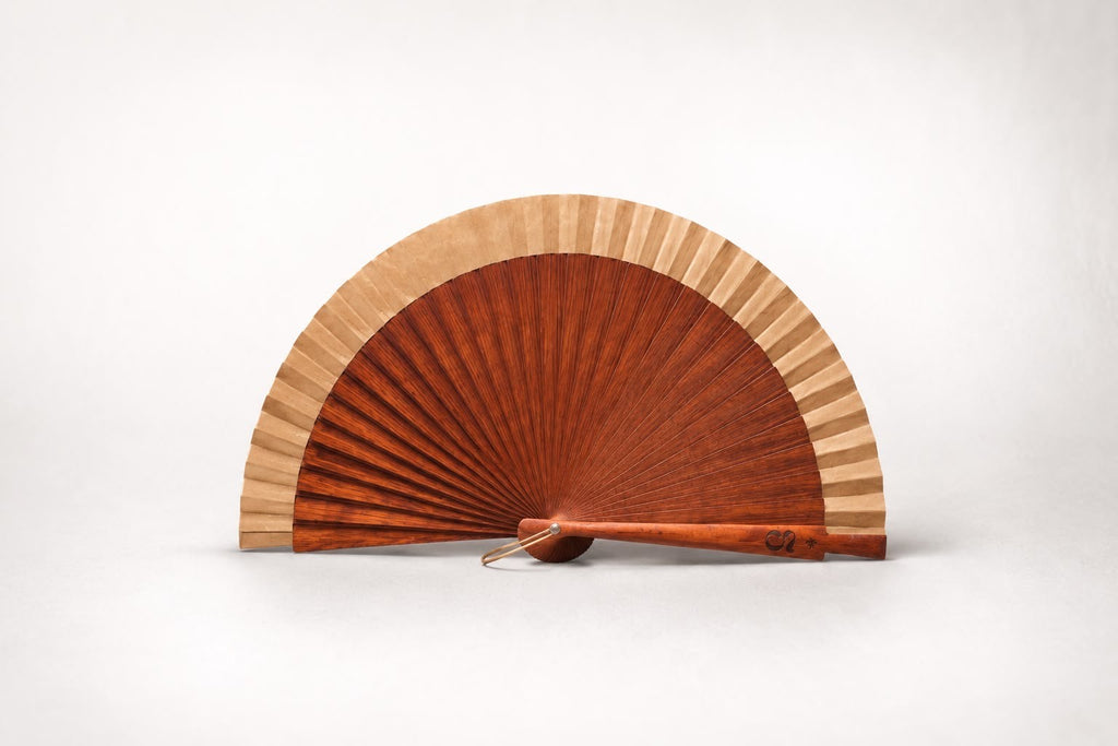La Puerta Antigua handmade wood and fabric handfan